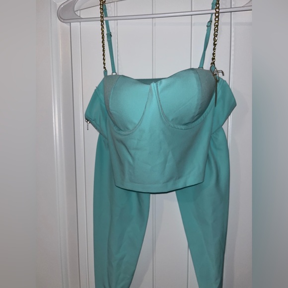 Turquoise tie top - Picture 2 of 2